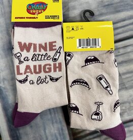 Odd Socks Socks Women's sz 5-10 Wine a little Laugh a lot