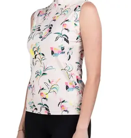 Kastel SLEEVELESS TANK  BLOOMS 1/4 ZIP -