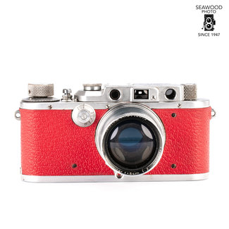 Leica Leica IIIa '38 Red Leather w/50mm f/2 Summitar GOOD+