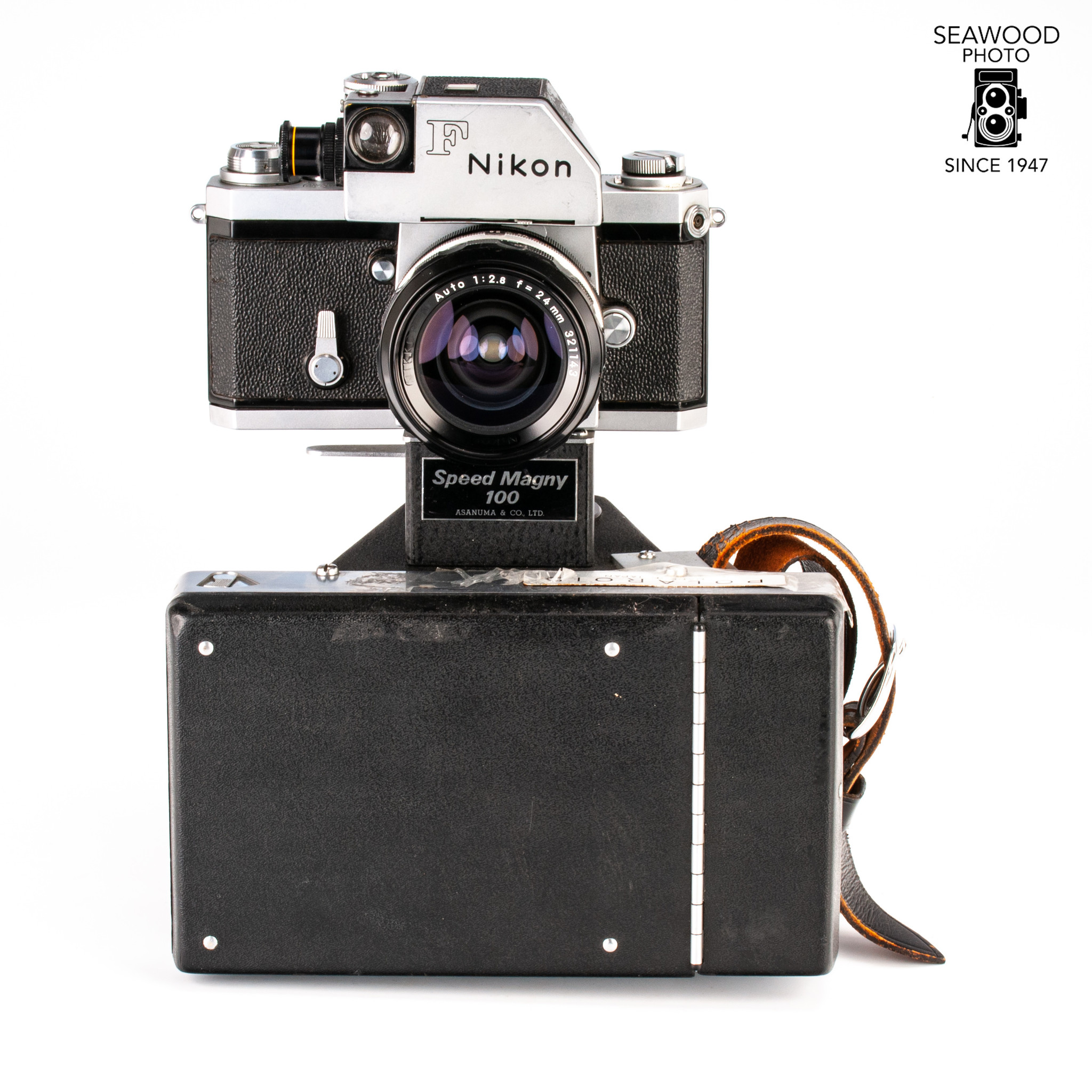 Nikon F Camera Speed Magny 100 4x5 Polaroid Kit GOOD - Seawood Photo
