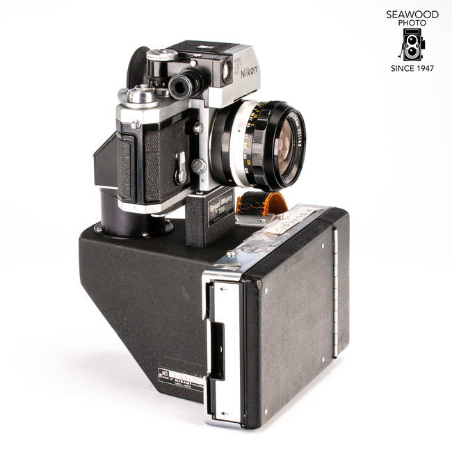 Nikon F Camera Speed Magny 100 4x5 Polaroid Kit GOOD