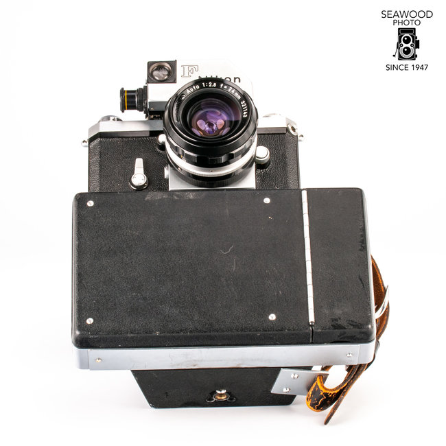 Nikon F Camera Speed Magny 100 4x5 Polaroid Kit GOOD