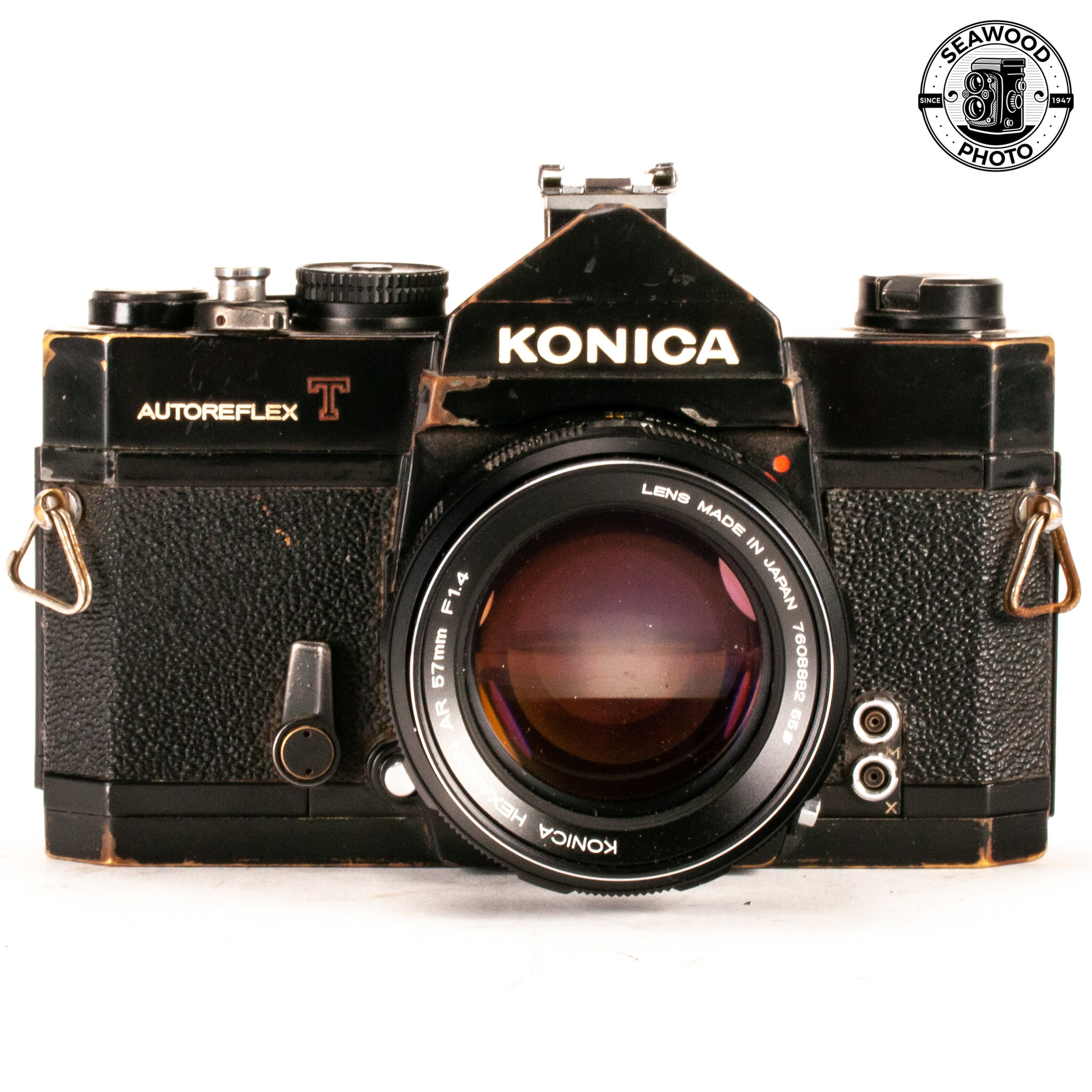 Konica Autoreflex T Black w/ Hexanon 57mm f1.4 GOOD - Seawood Photo