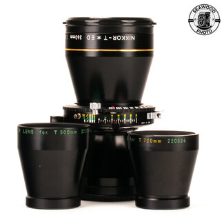 Nikon Nikon NIKKOR-T ED 360mm f/8, 500mm f/11, and 720mm f/16 Lens Set for 4x5 EXCELLENT