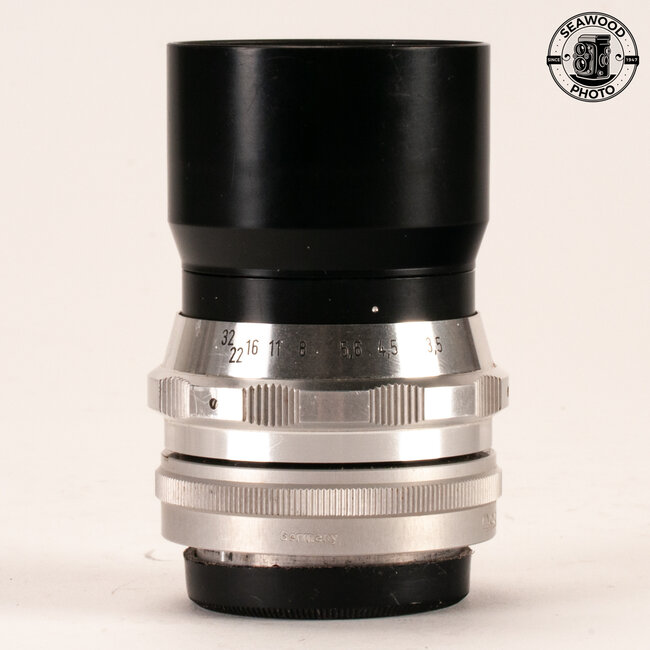 A. Schacht Ulm 105mm F/3.5 Travegar Manual Aperture, Bellows Lens For Exakta Mount  GOOD+