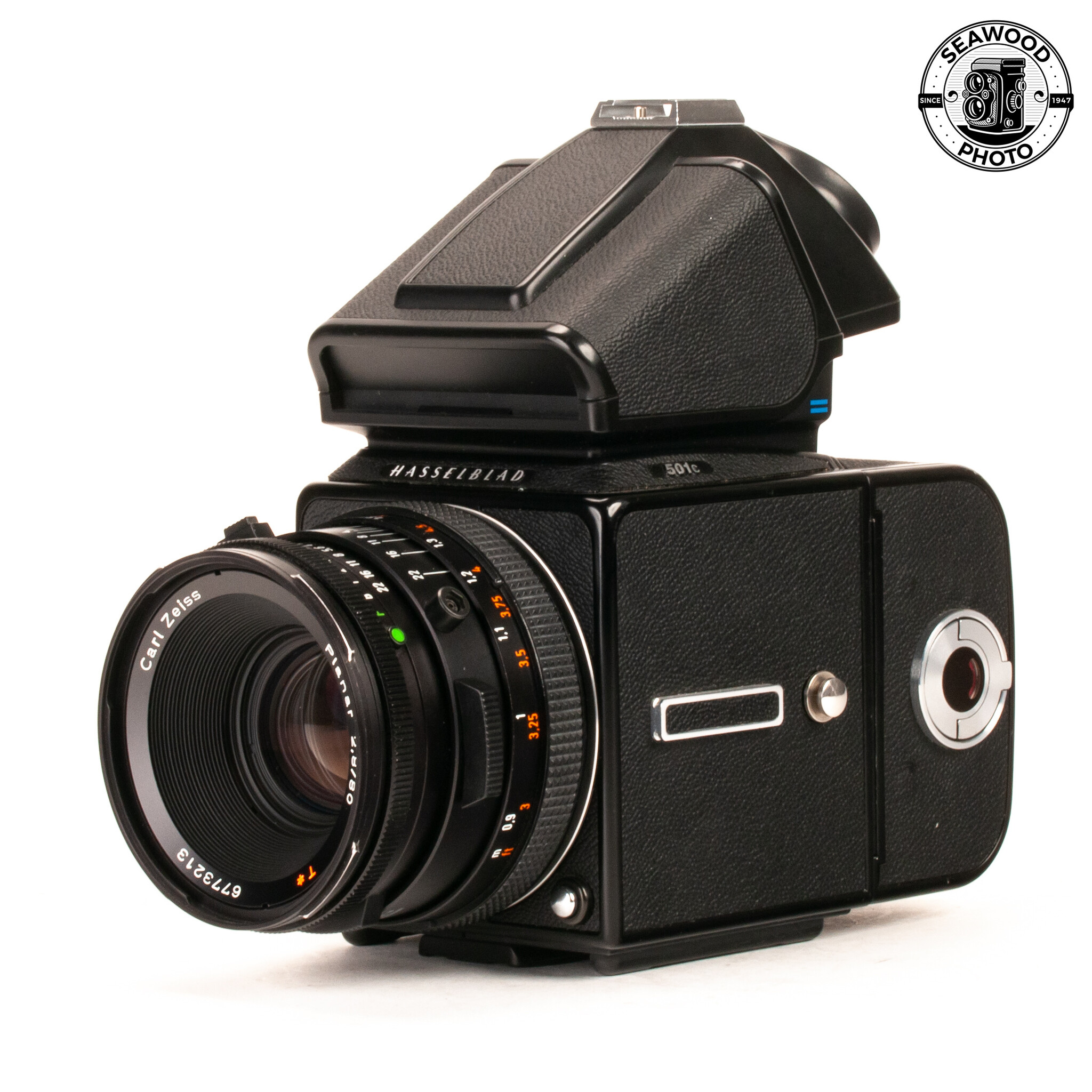 Hasselblad 501C w/Zeiss 80mm f/2.8 Planar CF T* PM5, Acute-Matte Screen  GOOD+