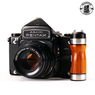 Pentax 67 w/ 105mm f2.4, Grip, and Non-metered Prism EXCELLENT 