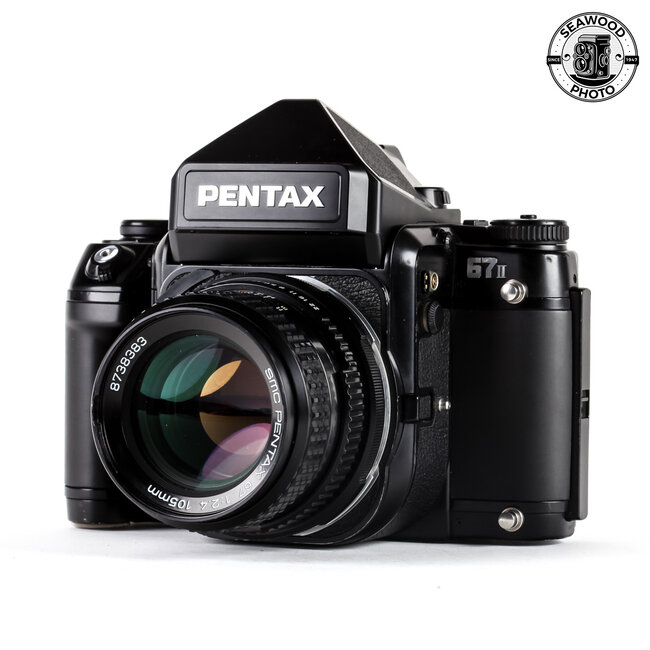 Pentax 67II w/ AE Finder SMC 105mm f/2.4 GOOD+ - Seawood Photo