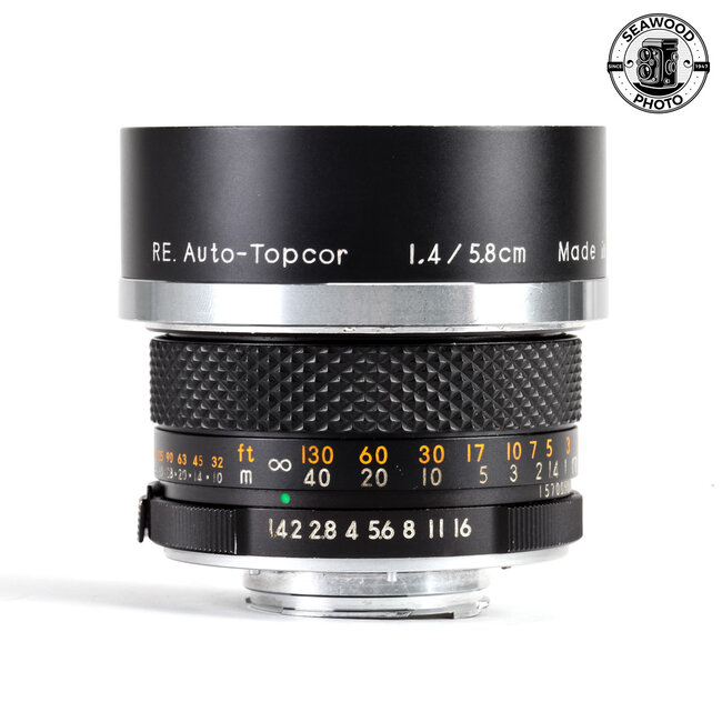 Topcon M 50mm f/1.4 GN Topcor RE With Lens Shade GOOD