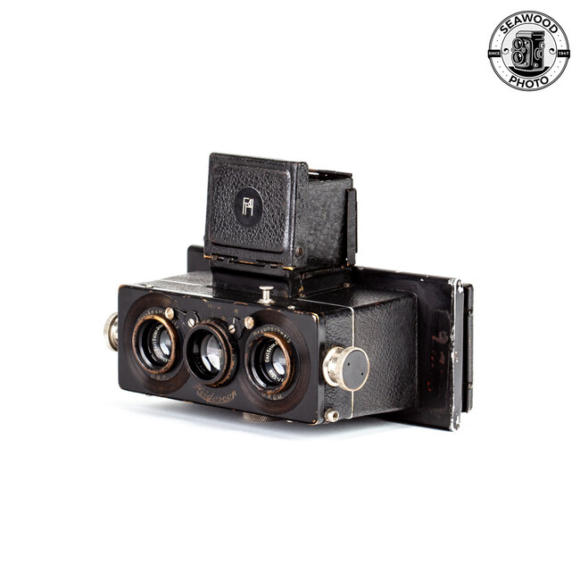 Franke & Heidecke HEIDOSCOP Stereo Camera w/55mm f/4.5 Zeiss Tessar Lenses, Case GOOD+