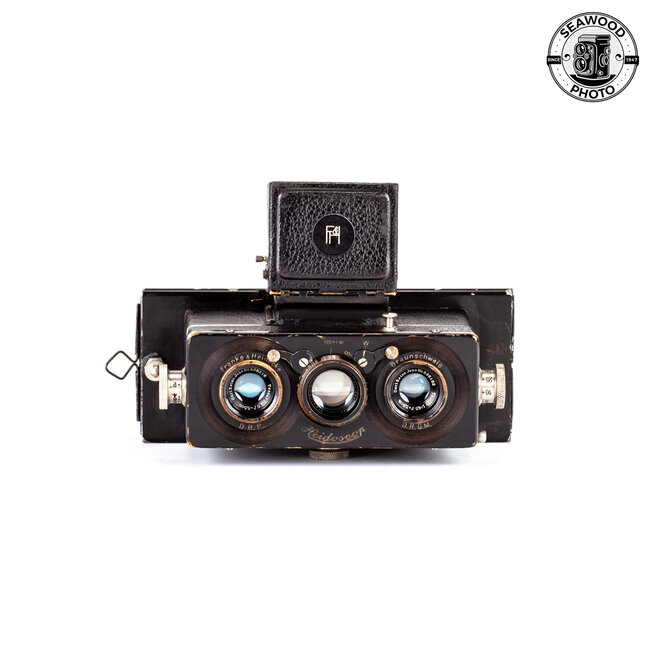 Franke & Heidecke HEIDOSCOP Stereo Camera w/55mm f/4.5 Zeiss Tessar Lenses, Case GOOD+