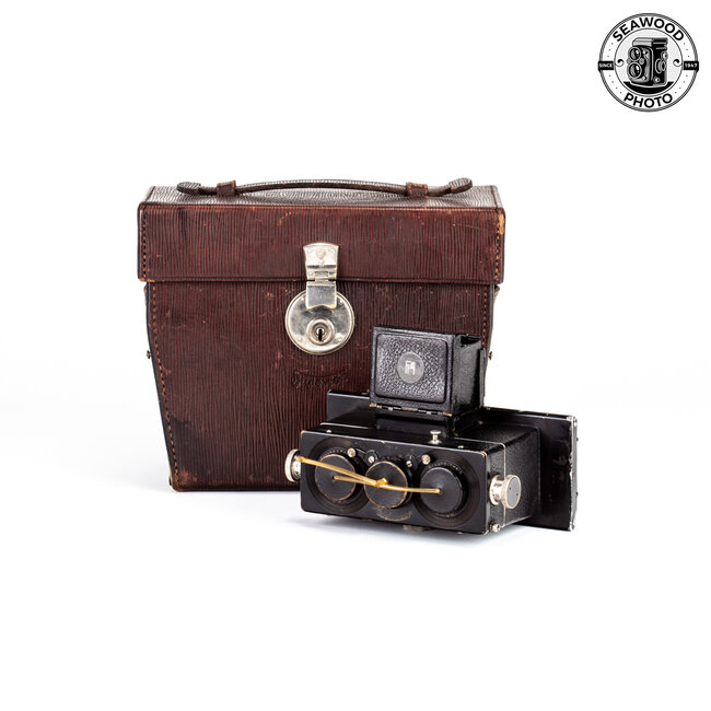Franke & Heidecke HEIDOSCOP Stereo Camera w/55mm f/4.5 Zeiss Tessar Lenses, Case GOOD+