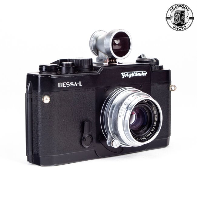 Voigtlander Bessa-L w/ Canon 35mm f2.8 Lens and Finder GOOD