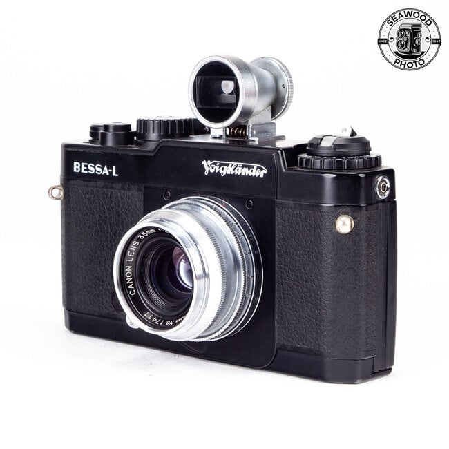 Voigtlander Bessa-L w/ Canon 35mm f2.8 Lens and Finder GOOD