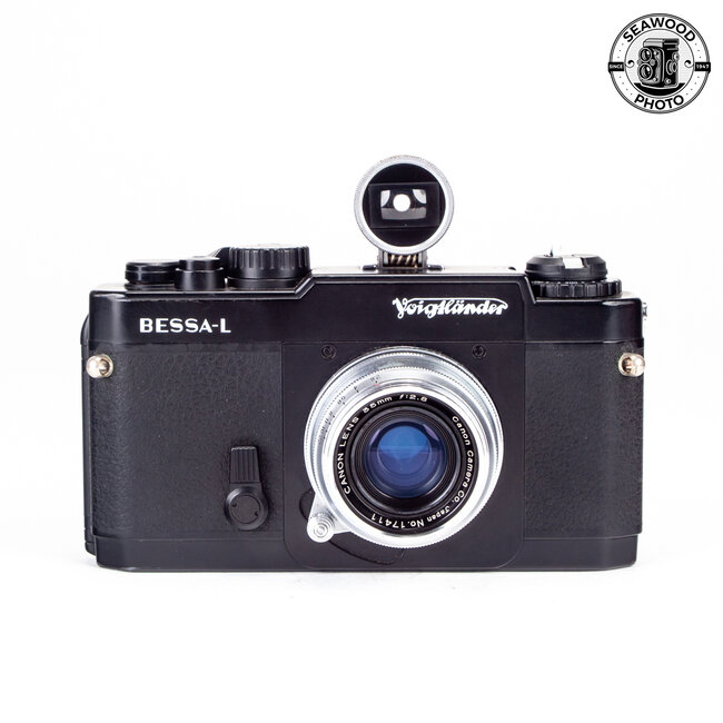 Voigtlander Bessa-L w/ Canon 35mm f2.8 Lens and Finder GOOD