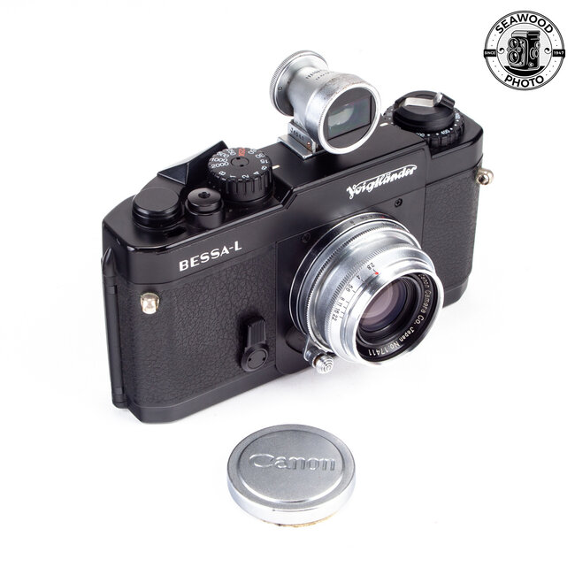 Voigtlander Bessa-L w/ Canon 35mm f2.8 Lens and Finder GOOD