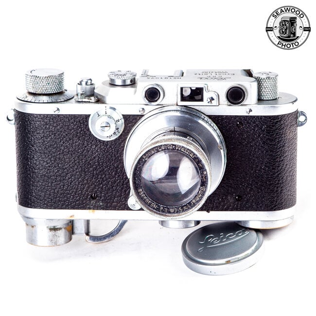 Leica IIIA Leicavit SCNOO w/ 50mm f2 Summar Collapsible GOOD