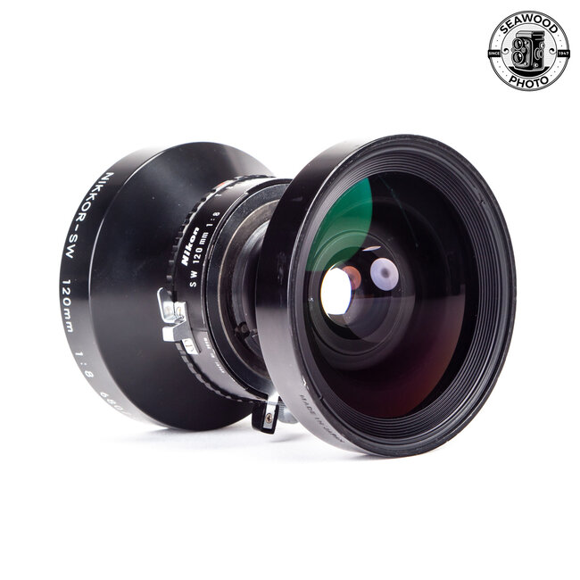 Nikon Nikkor-SW 120mm f/8 4x5 Lens in Copal 0 Shutter EXCELLENT