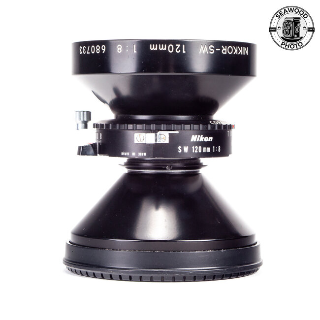Nikon Nikkor-SW 120mm f/8 4x5 Lens in Copal 0 Shutter EXCELLENT