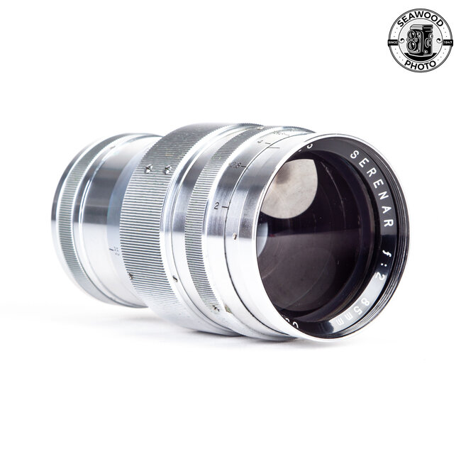 Canon 85mm f/2 Serenar Lens Leica M39 Thread w/Finder and Shade GOOD+