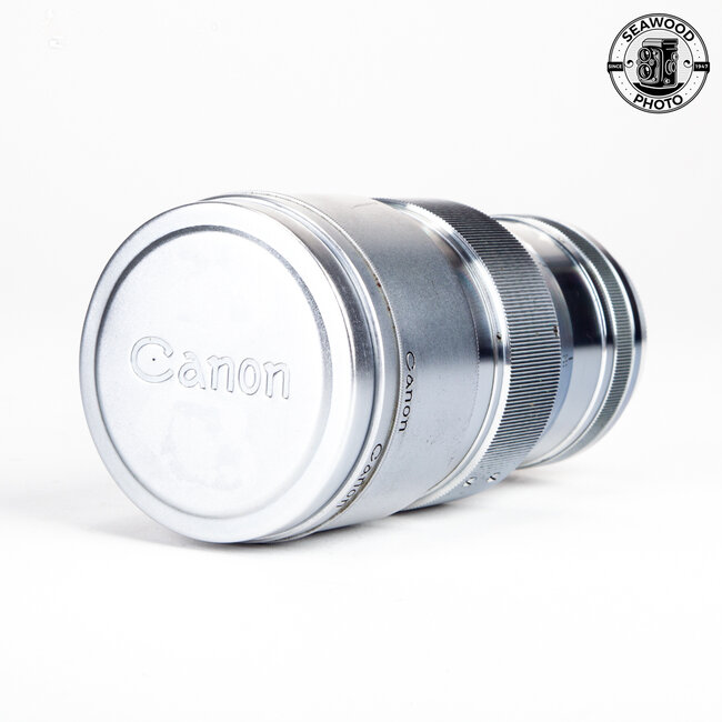 Canon 85mm f/2 Serenar Lens Leica M39 Thread w/Finder and Shade GOOD+