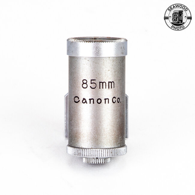 Canon 85mm f/2 Serenar Lens Leica M39 Thread w/Finder and Shade GOOD+