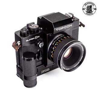 Topcon Topcon Super Dm Black w/RE GN Topcor 50mm f/1.8, Winder EXCELLENT