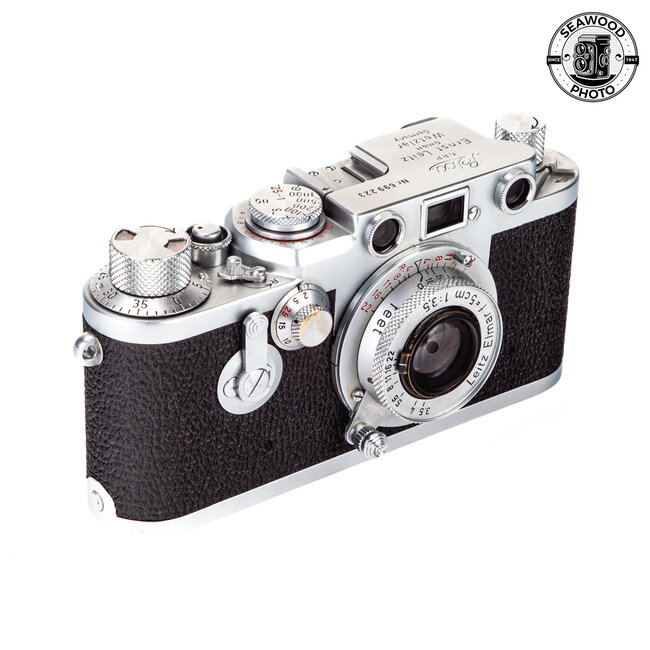 Leica IIIf Rangefinder Camera w/Collapsible 50mm Leitz Elmar GOOD+