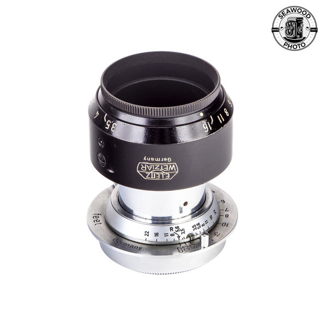 Leica 50mm f/3.5 Collapsible Elmar with Valoo Lens Shade EXCELLENT