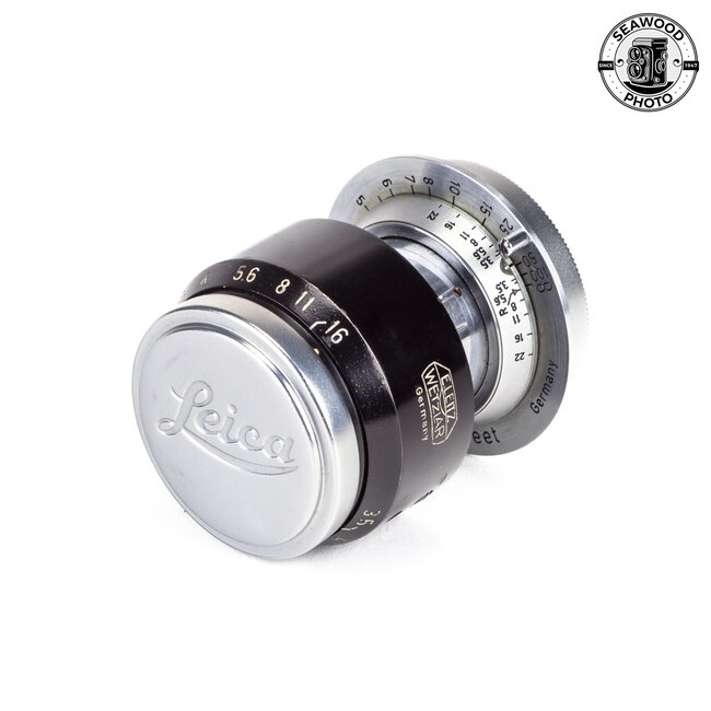 Leica 50mm f/3.5 Collapsible Elmar with Valoo Lens Shade EXCELLENT