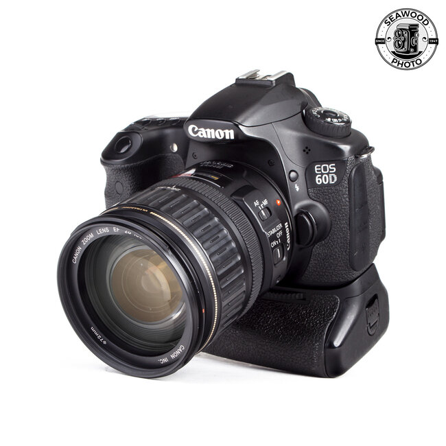 Canon EOS 60D 18mp w/EF 28-135mm IS w/Battery Grip GOOD+