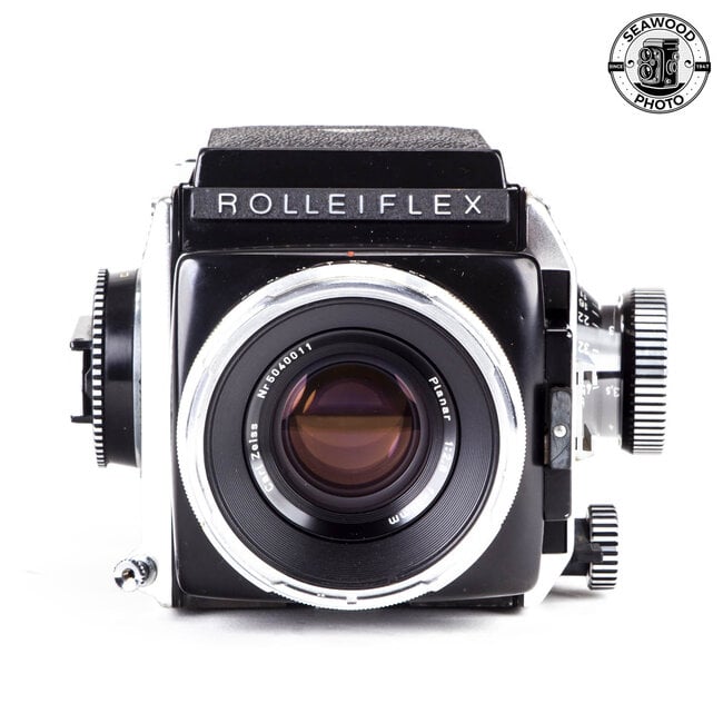 Rolleiflex SL66 w/Zeiss 80mm Planar, Prism Finder, More GOOD+