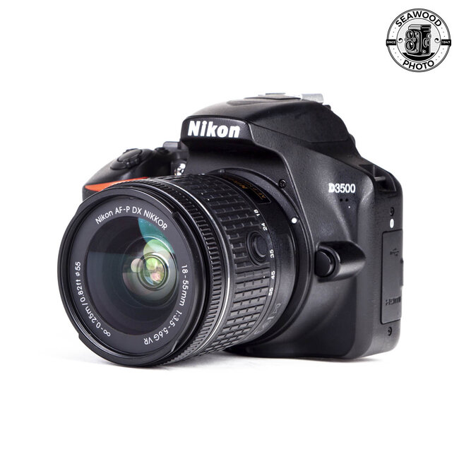Nikon D3500 24.2mp DSLR w/AF-P Nikkor 18-55mm Low Mileage EXCELLENT