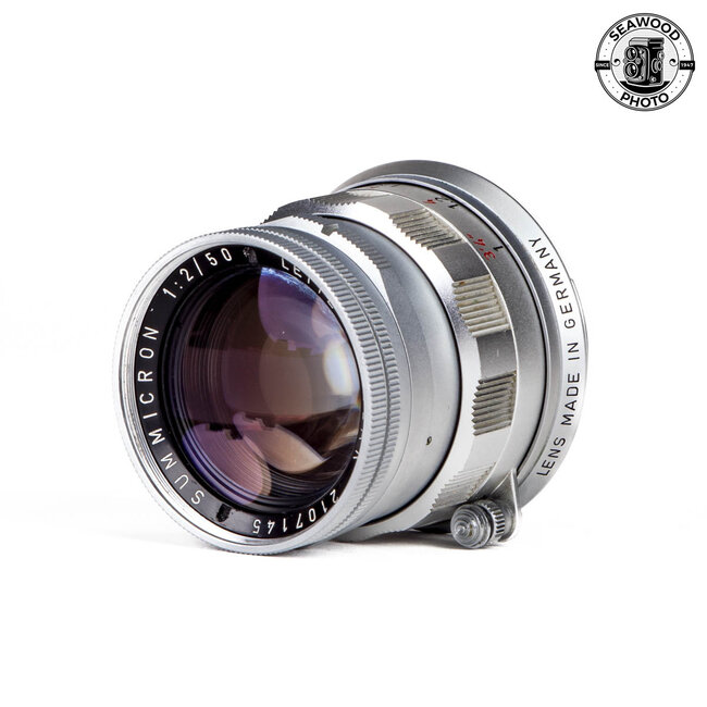 Leica 50mm f2 Summicron-M Dual Scale w/ Hood GOOD+