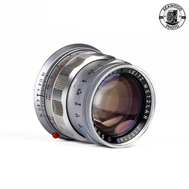 Leica 50mm f2 Summicron-M Dual Scale w/ Hood GOOD+