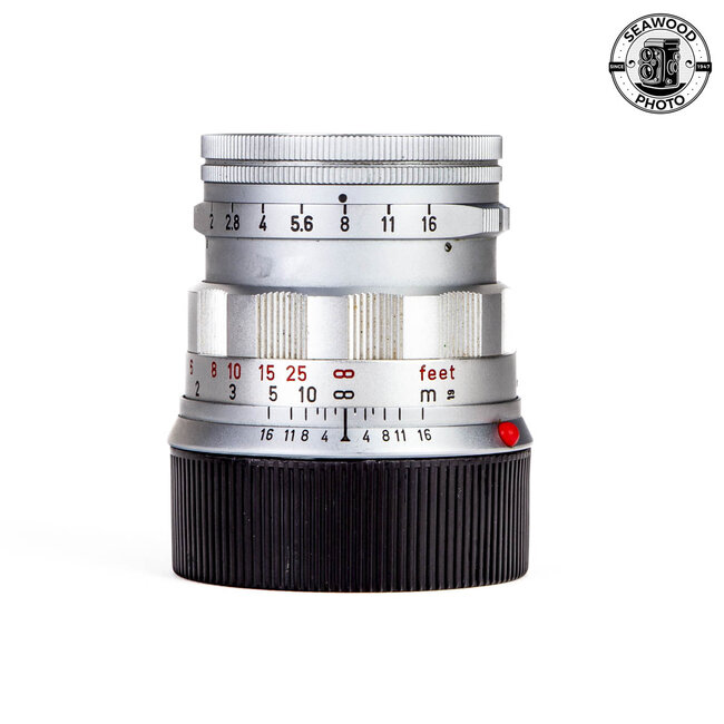 Leica 50mm f2 Summicron-M Dual Scale w/ Hood GOOD+