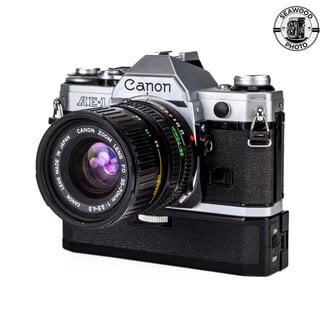 Canon Canon AE-1 w/FD 35-70mm f/3.5-4.5, FREE Power Winder GOOD