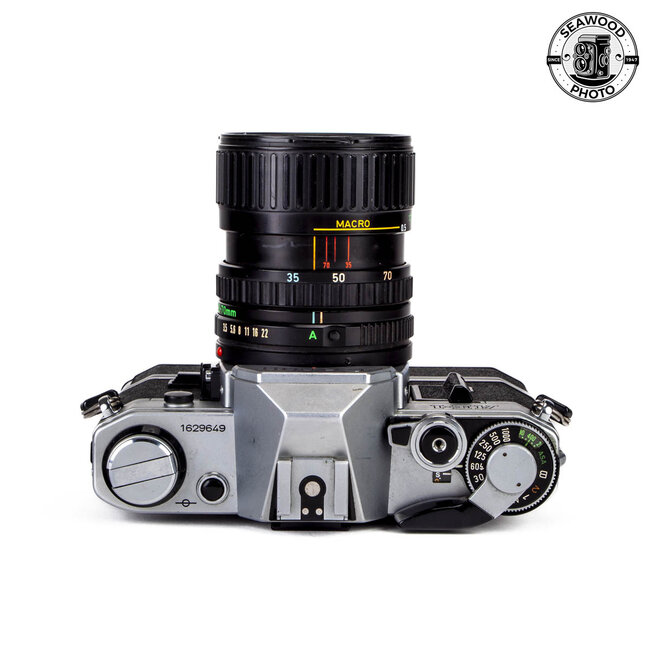 Canon AE-1 w/FD 35-70mm f/3.5-4.5, FREE Power Winder GOOD