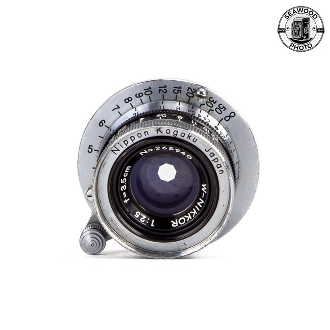 Nikon W-Nikkor 35mm f/2.5 Black Belt  Lens in Leica M39 Mount EXCELLENT