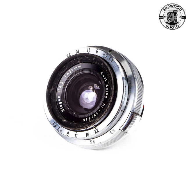 Carl Zeiss Biogon 21mm f/4.5 w/ Original Finder + Caps GOOD