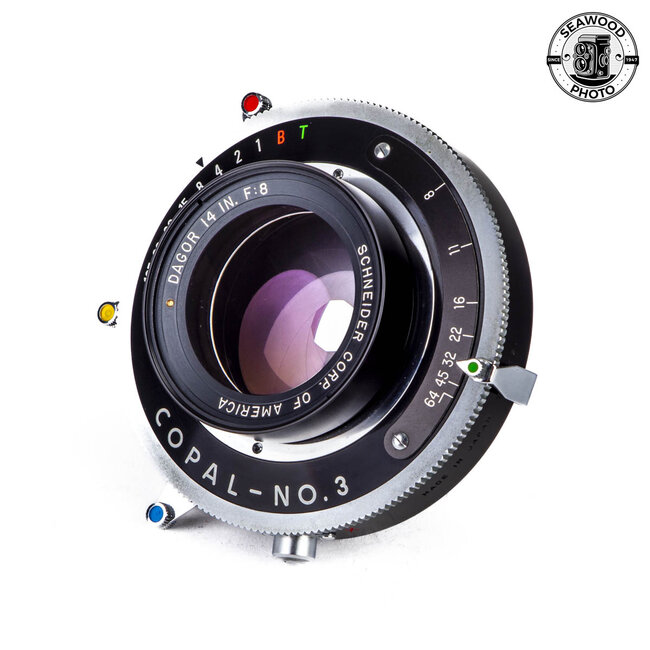 Schneider Goerz 14" f/8 Gold Dot Dagor in Copal 3 Shutter EXCELLENT