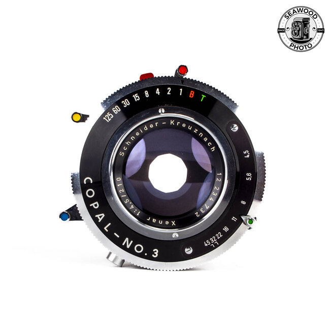 Schneider 210mm f/4.5 Xenar 4x5 Lens in Copal No. 3 Shutter GOOD+