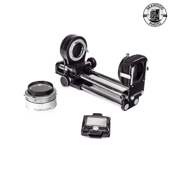 TOPCON Double Rail Bellows Mdl.3 w/58mm f/3.5 Macro Topcor EXCELLENT