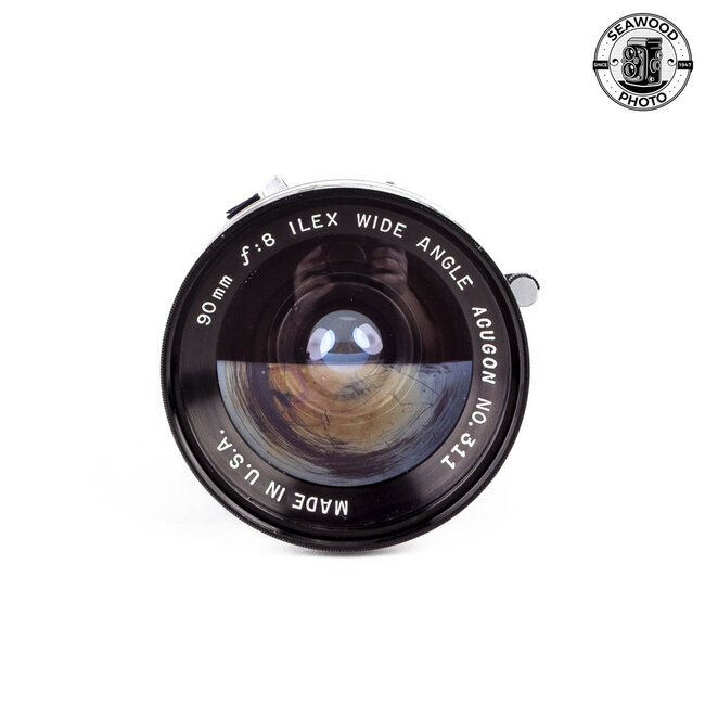 Ilex 90mm f/8 Acugon 4x5 Lens in Copal 0 Shutter GOOD-