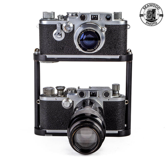 Reporter's Double Camera Holder Bracket for Leica Thread Mount Cameras GOOD