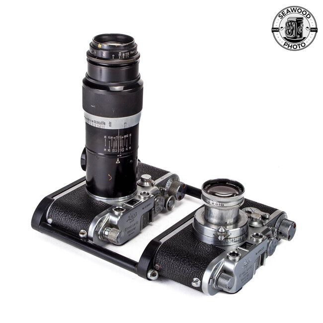 Reporter's Double Camera Holder Bracket for Leica Thread Mount Cameras GOOD