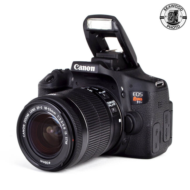 Canon Rebel T6i 24.2mp w/18-55mm lens GOOD