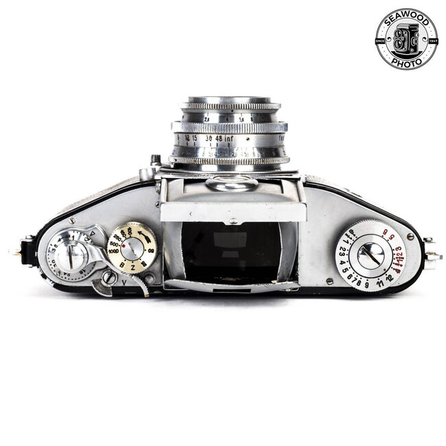 Kine Exakta 1 Round Magnifier w/Zeiss 50mm f/2.8 Tessar GOOD