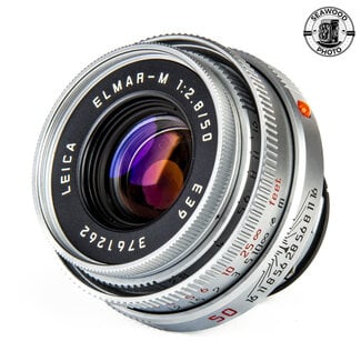 Leica Leica 50mm f/2.8 Elmar-M Silver (11823) w/ Hood EXCELLENT