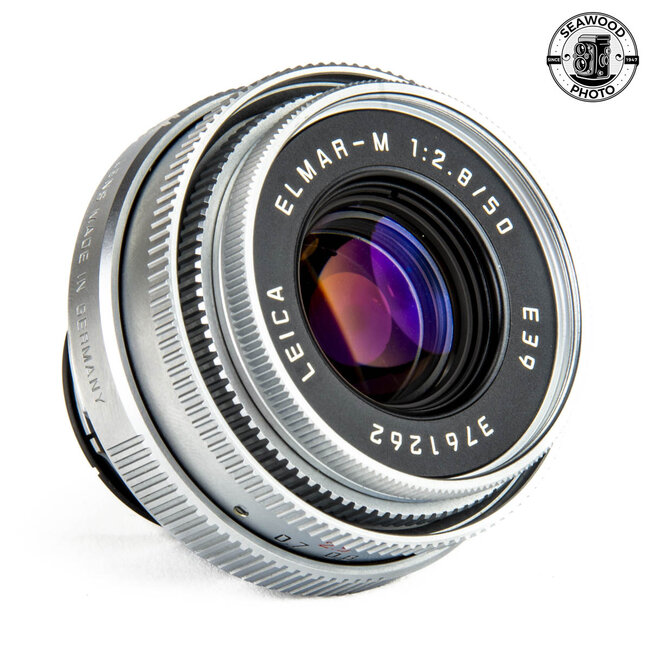 Leica 50mm f/2.8 Elmar-M Silver (11823) w/ Hood EXCELLENT